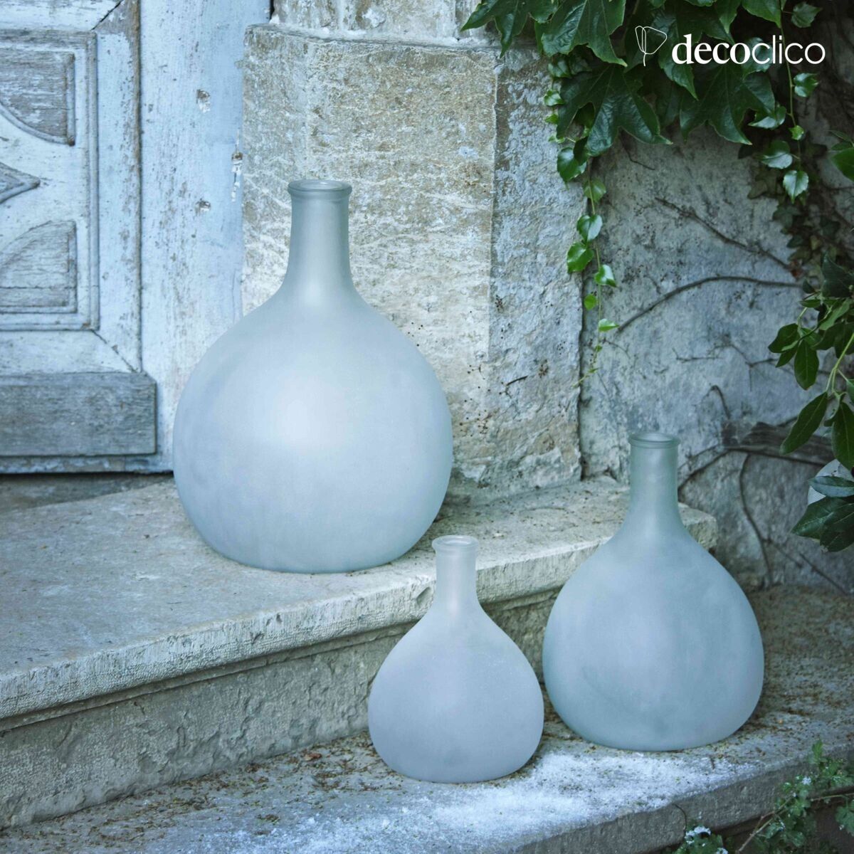 Vase bonbonne en verre dépoli 30 x 22 cm Swann