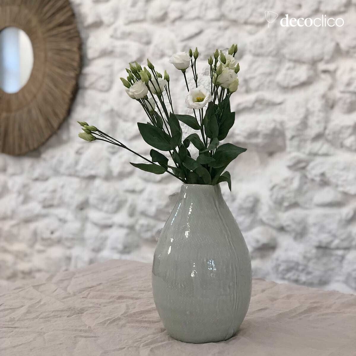 Vase en céramique vert d´eau craquelé H31 cm Frost